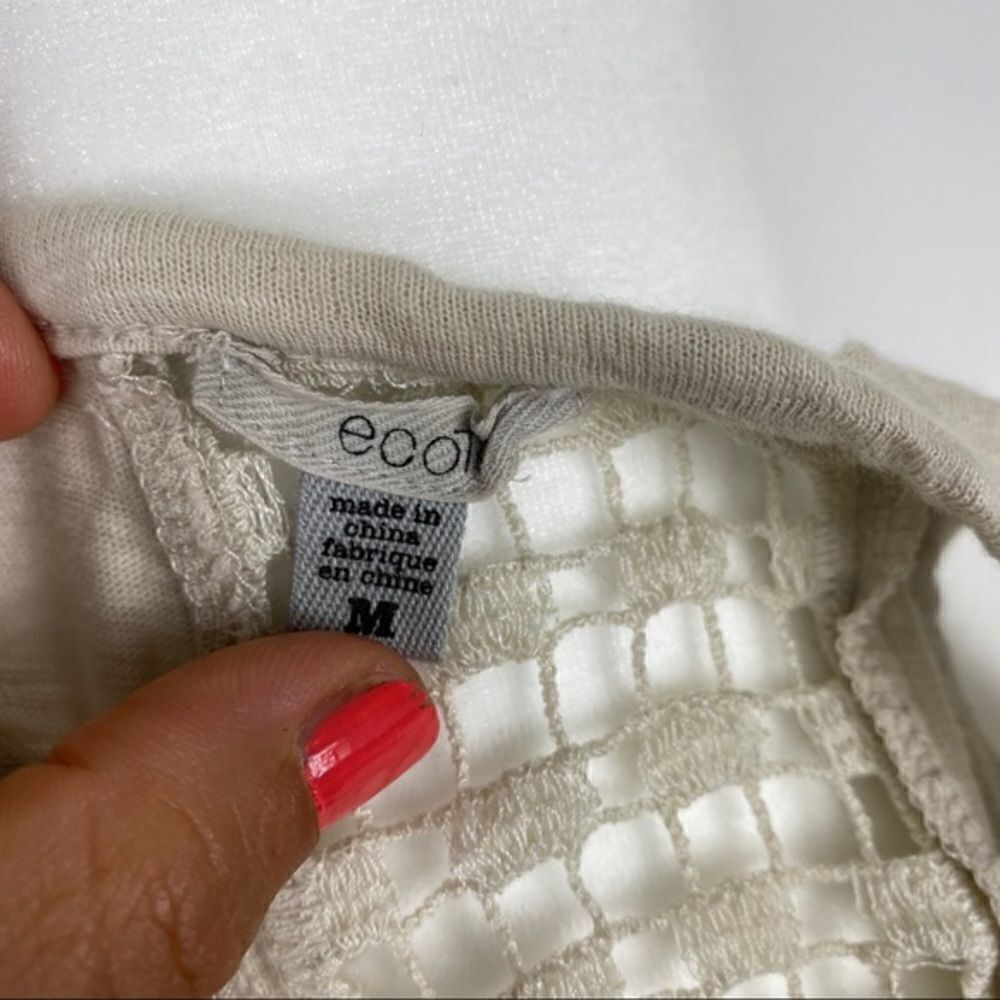 Urban Outfitters Ecote Sheer Back Crochet Tank Top Cream - Picture 5 of 5